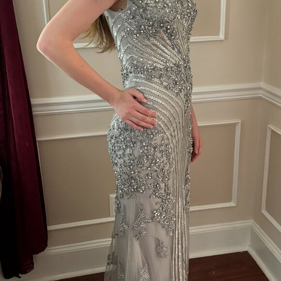 Silver Gown from the Colors Dress Collection at Seng Couture - Picture 2 of 16